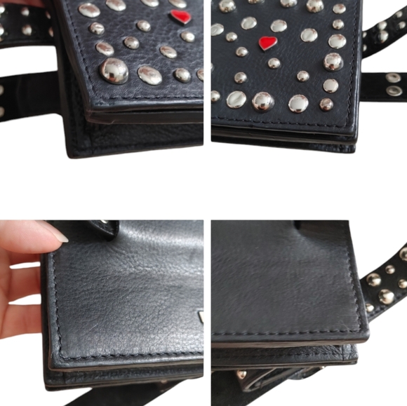 Scotch & Soda Maison Scotch Leather Heart Studded Belt Bag - Picture 10 of 16
